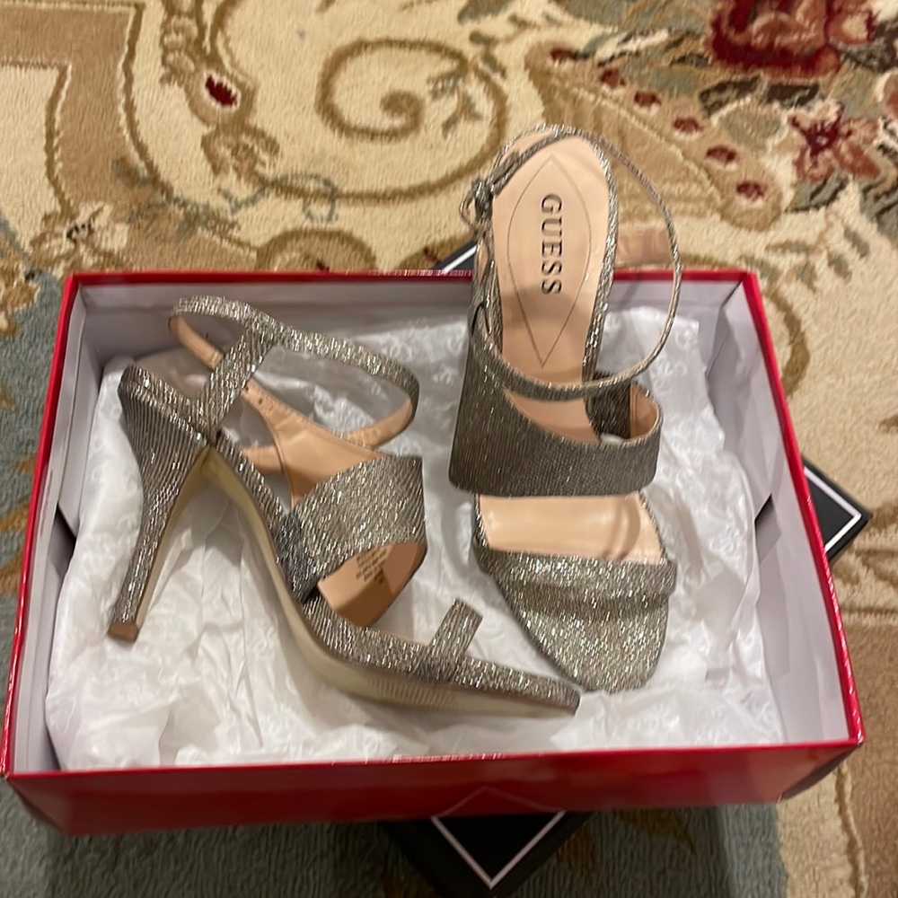 Guess gold sparkle high sandal